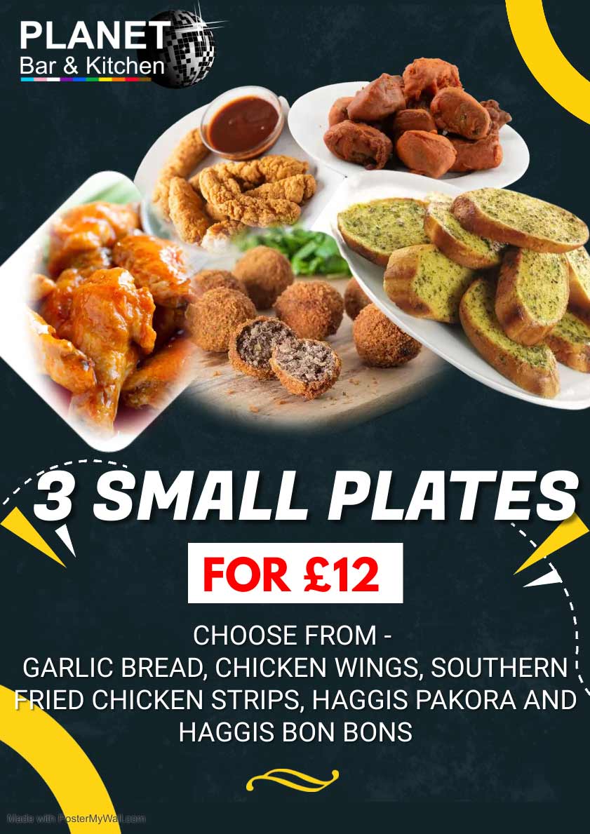 3 small plates for £12